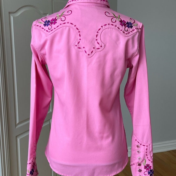 Panhandle Slim Embroidered rhinestones snap front western shirt rodeo barbie S - Picture 14 of 16